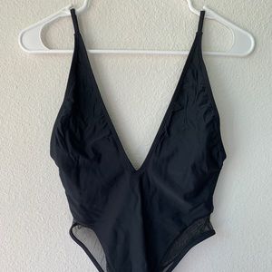 Black one piece swim suit